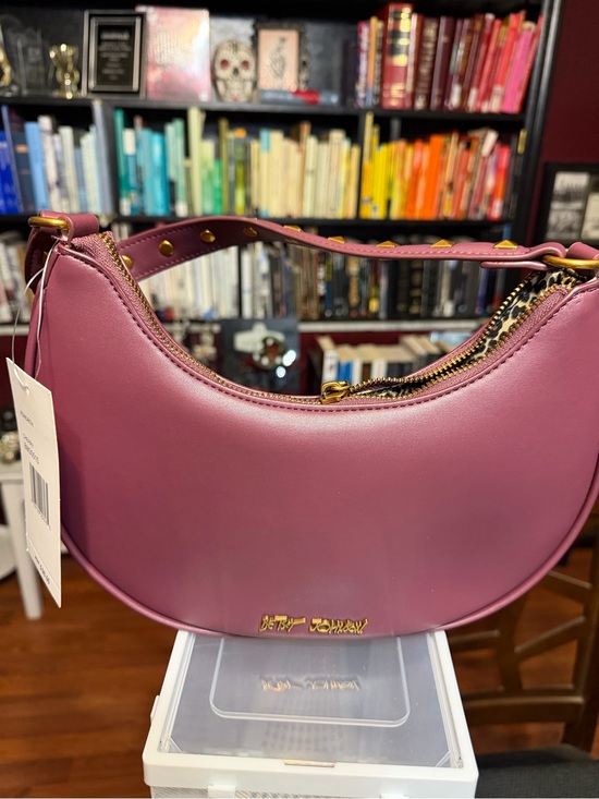 Betsey Johnson Handbags - NWT Betsey Johnson Berry Pink Crescent Shoulder Bag